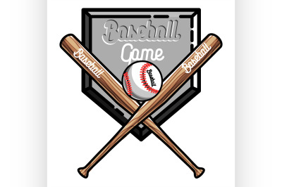 Color vintage baseball emblem
