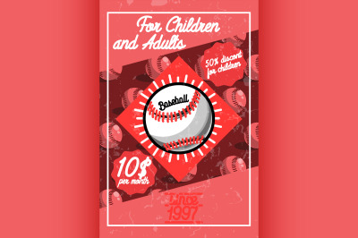 Color vintage baseball poster