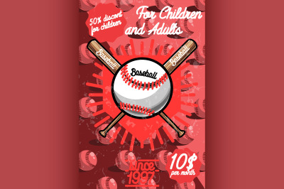 Color vintage baseball poster