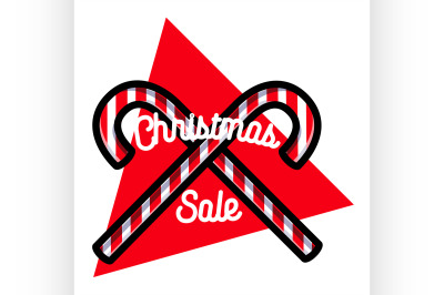 Color vintage Christmas sale emblem