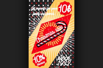 Color vintage Christmas sale poster