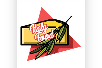 Color vintage italy food emblem