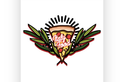 Color vintage italy food emblem