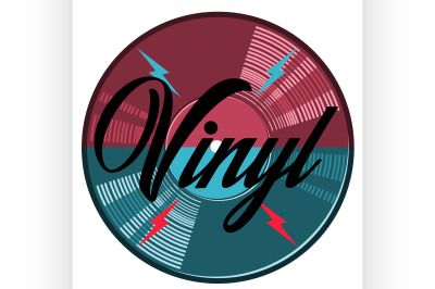 Color vintage music shop emblem