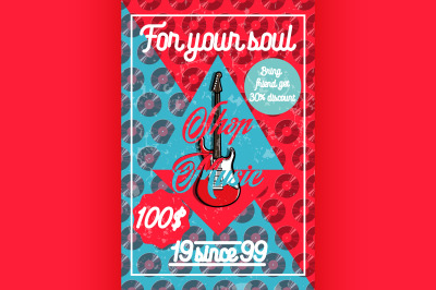 Color vintage music shop poster