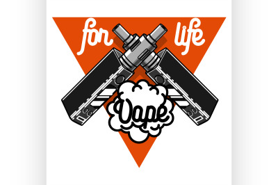 Color vintage vape, e-cigarette emblem