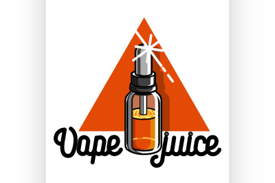 Color vintage vape, e-cigarette emblem