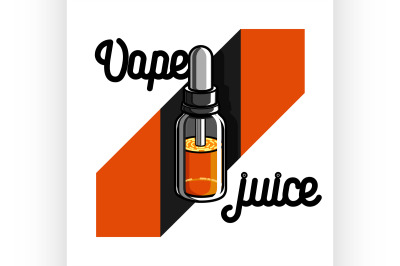 Color vintage vape, e-cigarette emblem