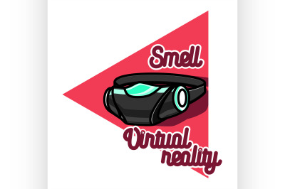 Color vintage Virtual Reality emblem