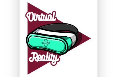 Color vintage Virtual Reality emblem