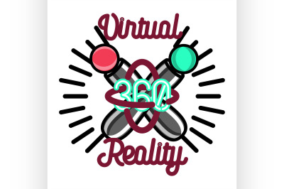 Color vintage Virtual Reality emblem