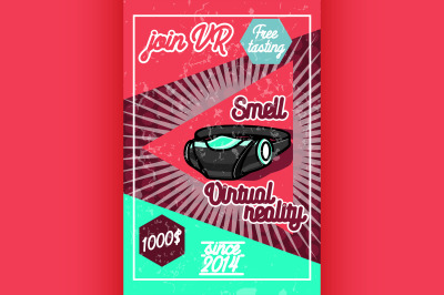 Color vintage Virtual Reality poster