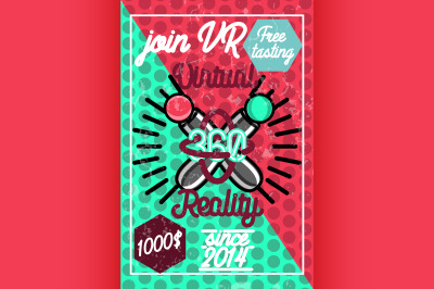 Color vintage Virtual Reality poster