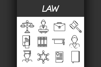 Law icons set