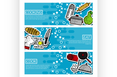 Set of Horizontal Banners about cooking