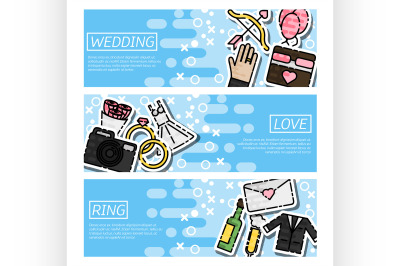 Set of Horizontal Banners about Wedding