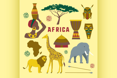 Africa icons set