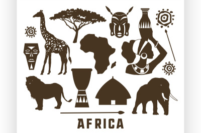 Africa icons set