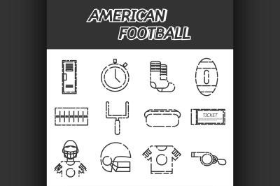 American football icon set