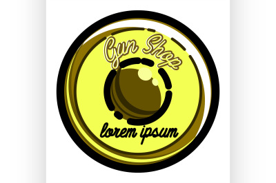 Color vintage guns shop emblem