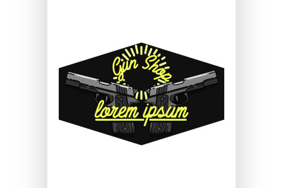 Color vintage guns shop emblem