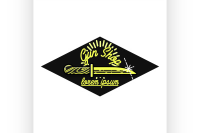 Color vintage guns shop emblem