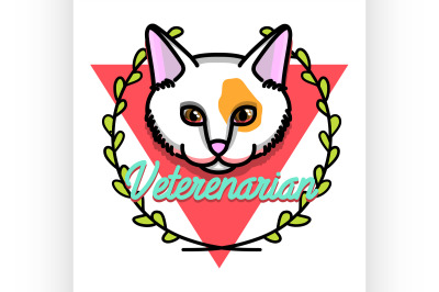 Color vintage veterinarian emblem