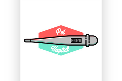 Color vintage veterinarian emblem