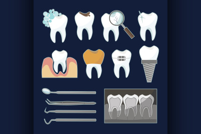 Dental tooth icons