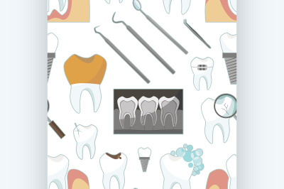 Dental tooth icons pattern