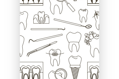 Dental tooth icons pattern