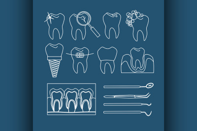 Dental tooth icons