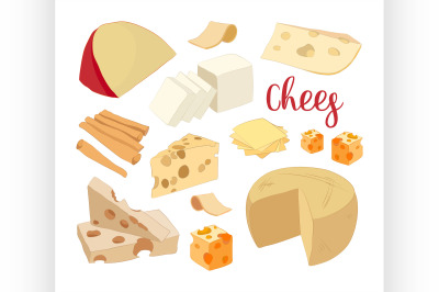 Hand drawn set of chees