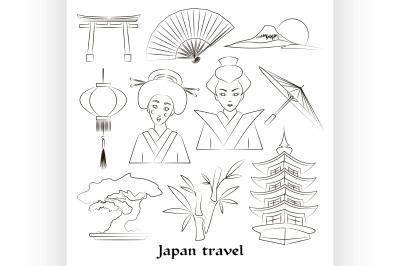 Japan icon set.