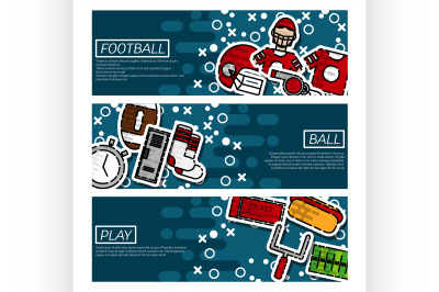 Set of Horizontal Banners about american football