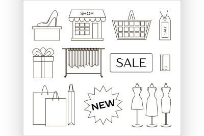 Set of shopping icons