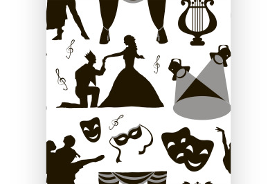 Pattern of theatre acting performance icons