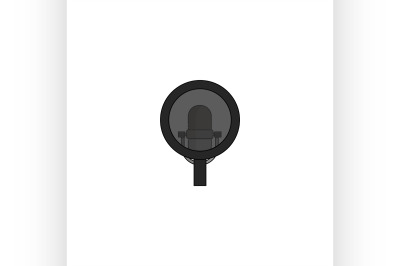 Different microphones types flat icon set