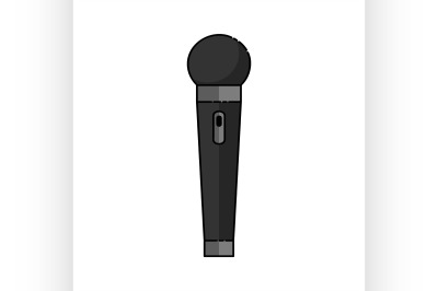 Different microphones types flat icon set