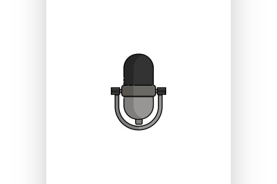 Different microphones types flat icon set