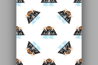 Fishing flat icon pattern