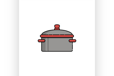 Kitchen flat icon. Saucepan