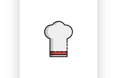 Kitchen flat icon. Cook cap