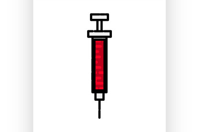 Medical flat icon. Syringe