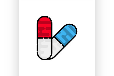 Medical flat icon. Pills