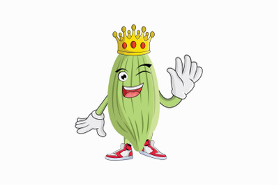 Cacao Fruit Royalty Crown Cartoon Character Design