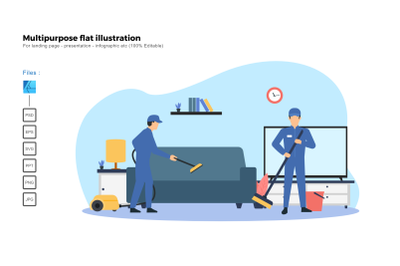 Flat illustration cleaning service