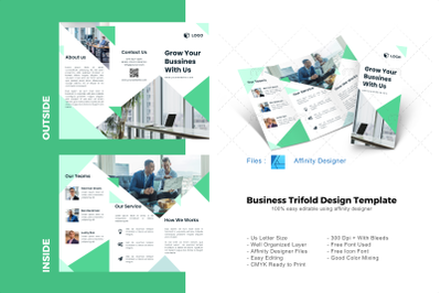 Business marketing trifold brochure template