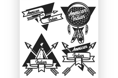 Vintage american indian emblems