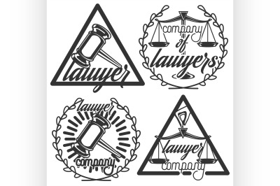 Vintage lawyer emblems